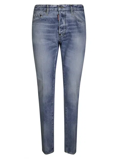 Dsquared2 Slim Fit Blue Denim Jeans In Gray