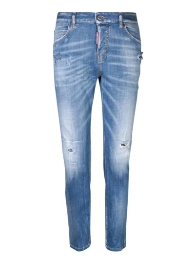 Dsquared2 Slim Fit Cotton Jeans In Blue