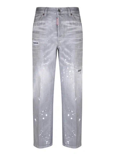 Dsquared2 Slim Fit Cotton Jeans In Grey
