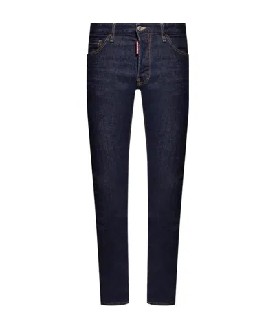 Dsquared2 Straight-leg Cotton Denim Jeans With Logo Detail In Animal Print