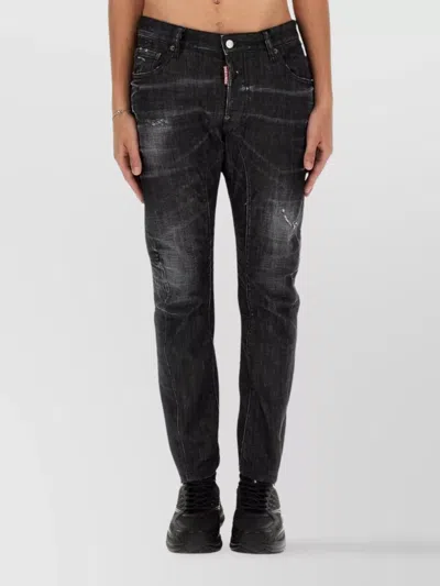 DSQUARED2 SLIM FIT DISTRESSED BIKER JEANS