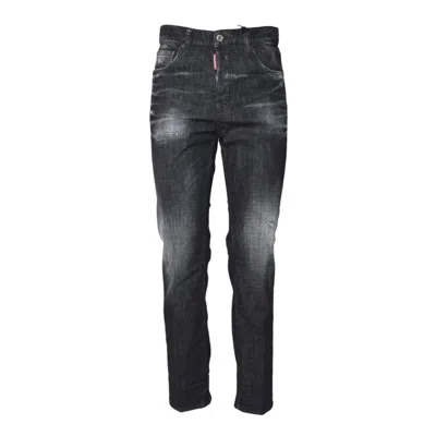 DSQUARED2 SLIM FIT DISTRESSED BLACK JEANS