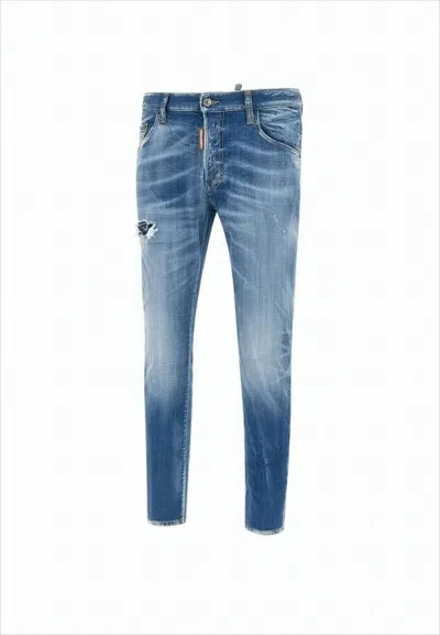 Dsquared2 Slim-fit Distressed Denim Pants In Blue
