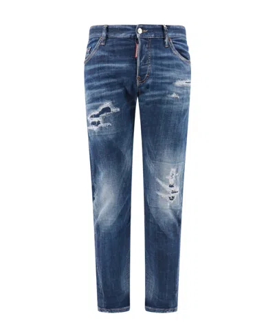 DSQUARED2 DSQUARED2 LOGO PATCH DISTRESSED JEANS