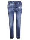 Dsquared2 Slim Fit Five-pocket Jeans With Distressed Detailing In Blue