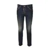 Dsquared2 Slim-fit Indigo Denim Jeans With Distressed Details In Blue