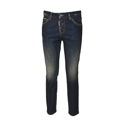 DSQUARED2 SLIM-FIT INDIGO DENIM JEANS WITH DISTRESSED DETAILS