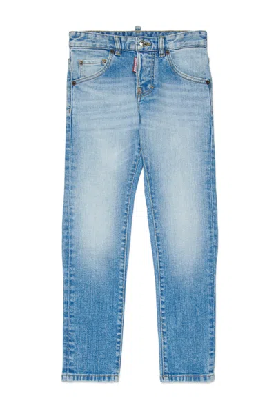 Dsquared2 Kids' Slim Fit Jeans In Light Blue Wash