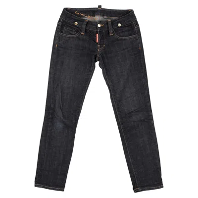 Dsquared2 Slim Fit Jeans In Navy Blue Cotton