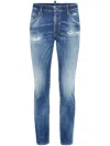 Dsquared2 Cotton Blend Distressed Effect Tapered Leg Trousers