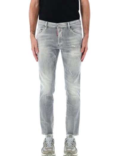 Dsquared2 Slim Fit Skater Jeans In Gray