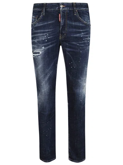 Dsquared2 Slim Fit Stretch Cotton Denim Jeans In Blue