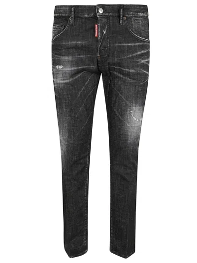 Dsquared2 Slim Fit Stretch Cotton Denim Jeans In Black