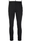 Dsquared2 Slim-fit Tapered Trousers With Branded Side Stripes In Black