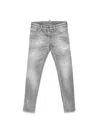 Dsquared2 Distressed Cotton Skinny Jeans In Grey
