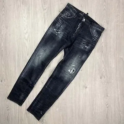Pre-owned Dsquared2 Slim Jeans - Black In Bottoms, Colour_black