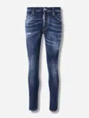 Dsquared2 Distressed Slim Cut Denim Trousers In Blue