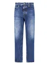 Dsquared2 Straight Leg Jeans With Medium Blue Wash In Blue