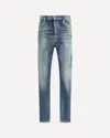 Dsquared2 Blue Jeans With Logo Patch On The Rear And Distressed Effect In Denim Man In Brown