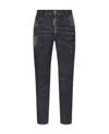 Dsquared2 Tidy Biker Mid-rise Logo-patch Skinny Jeans In Black