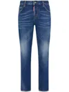 Dsquared2 Logo Patch Cropped Skinny Jeans In Blue