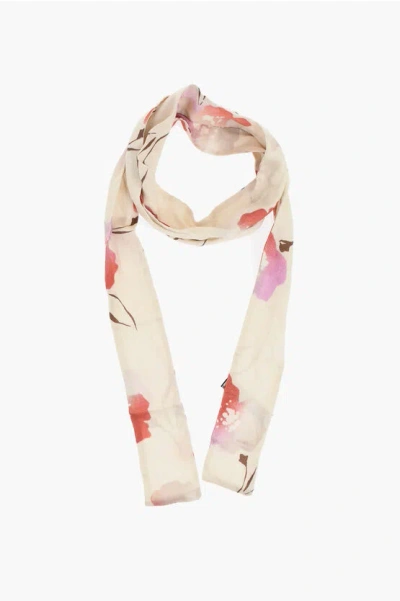 Dsquared2 Slim Printed Scarf In Neutral