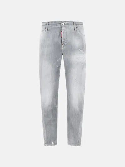Dsquared2 Kids' 'slim Twst' Grey Cotton Jeans In Multi