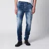Dsquared2 Teddy Distressed Slim Jeans In Blue