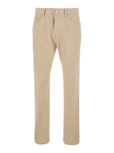 Dsquared2 Slim-fit Cotton Jeans In Neutral