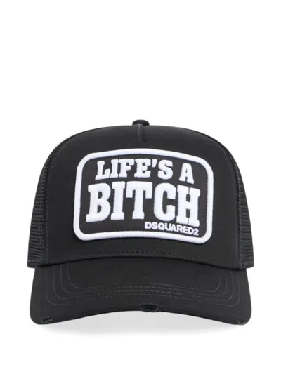 Dsquared2 Slogan-embroidered Baseball Cap In Black