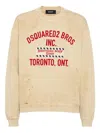 Dsquared2 Cotton Sweatshirt With Distressed Effect In Neutral