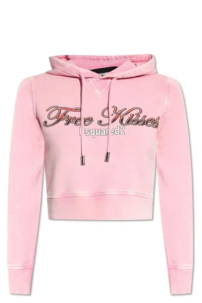 Dsquared2 Woman Sweatshirt Pink Size L Cotton