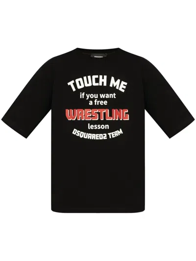 DSQUARED2 SLOGAN-PRINT COTTON T-SHIRT
