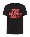 Dsquared2 Slogan-print Cotton T-shirt In Black