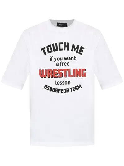 DSQUARED2 SLOGAN-PRINT COTTON T-SHIRT