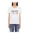 Dsquared2 White Cotton T-shirt With Logo In White