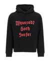 Dsquared2 Fleeced Cotton Gothsurfer Hoodie In Black