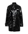 Dsquared2 Slogan-print Patent-effect Jacket In Black