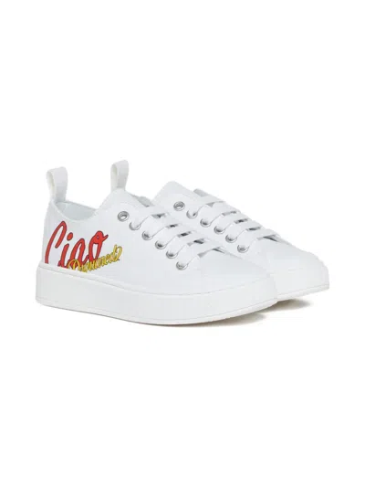 DSQUARED2 SLOGAN-PRINT SNEAKERS