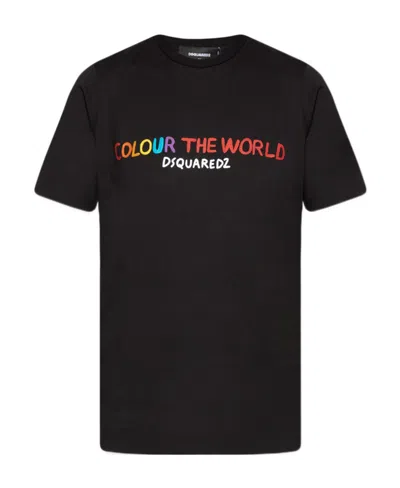 DSQUARED2 DSQUARED2 LOGO PRINTED CREWNECK T-SHIRT