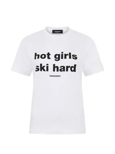 Dsquared2 T-shirt Mit Slogan-print In White
