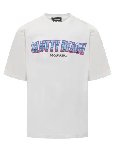 Dsquared2 Slutty Beach T-shirt In White