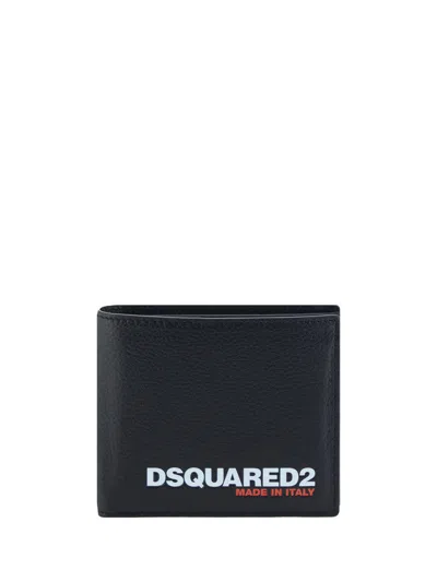 Dsquared2 Logo-debossed Bi-fold Wallet In Black