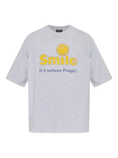 Dsquared2 Graphic Crew Neck T Shirt Relaxed Fit In Gray