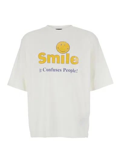 Dsquared2 Smiley Face Graphic T-shirt In White