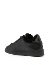 Dsquared2 Smooth Leather Low-top Sneakers With Plush Fur-lined Collar In Blue