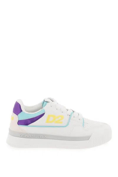 Dsquared2 Smooth Leather New Jersey Sneakers In 9 In White