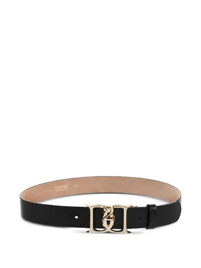 Dsquared2 Snake-effect Logo-buckle Belt In Multi