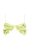Dsquared2 Snake-effect Ruffled Top In Green