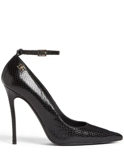 Dsquared2 Snakeskin-effect Leather Pumps In Black